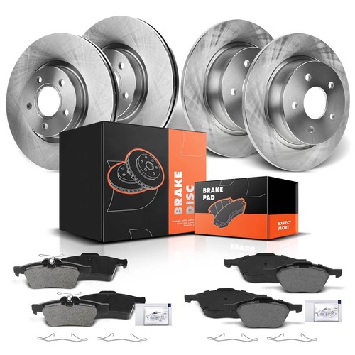 Front & Rear Disc Brake Rotors & Ceramic Brake Pads for Ford Escape 2013-2016