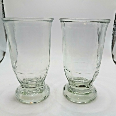 2 Vintage Anchor Hocking 4oz. Clear Glass Jelly/Juice Footed Glasses