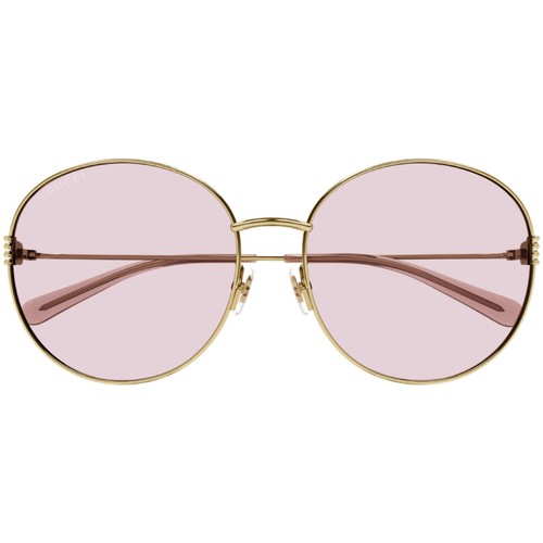 Pre-owned Gucci Women's Sunglasses Gold Metal Round Shape Frame Pink Lens Gg1281sk 004