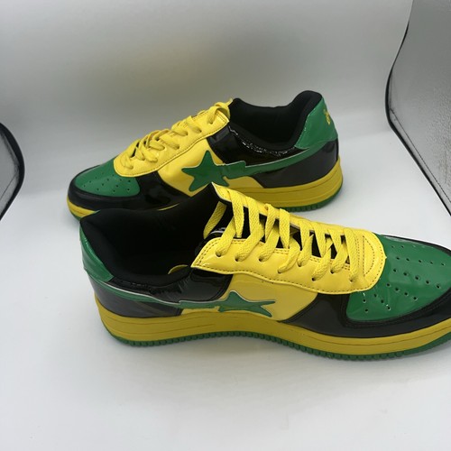Pre-owned A Bathing Ape Sizes 2/12.5 - 11 &10  Bapesta Fs-001 Low Yellow Green