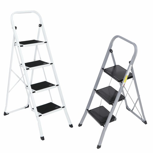 3/4 Steps Ladder Folding Anti-Slip Safety Tread Industrial H