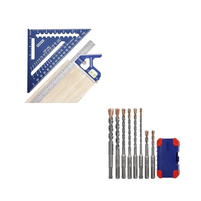 WORKPRO Rafter Square and Combination Square Tool Set & WORKPRO 8-Piece SDS-P...