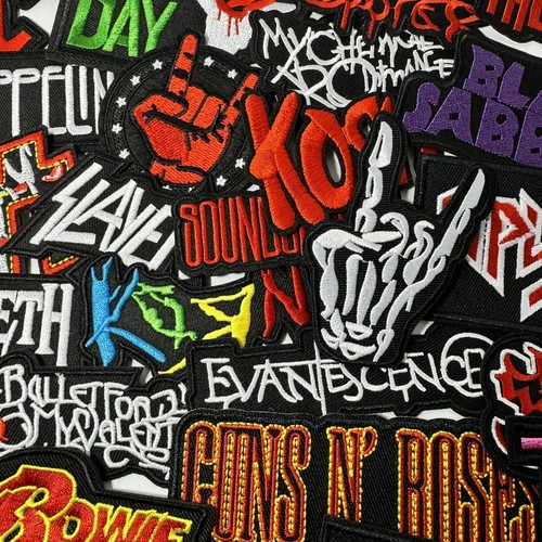 Mixed Lot of 20 Rock Band Patch Iron-on Applique Punk Rock Heavy Metal Music New