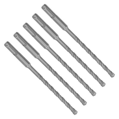 5Pcs 7mm Hammer Drill Bit 160mm Length 2 Flute Self Centering Carbide Tip