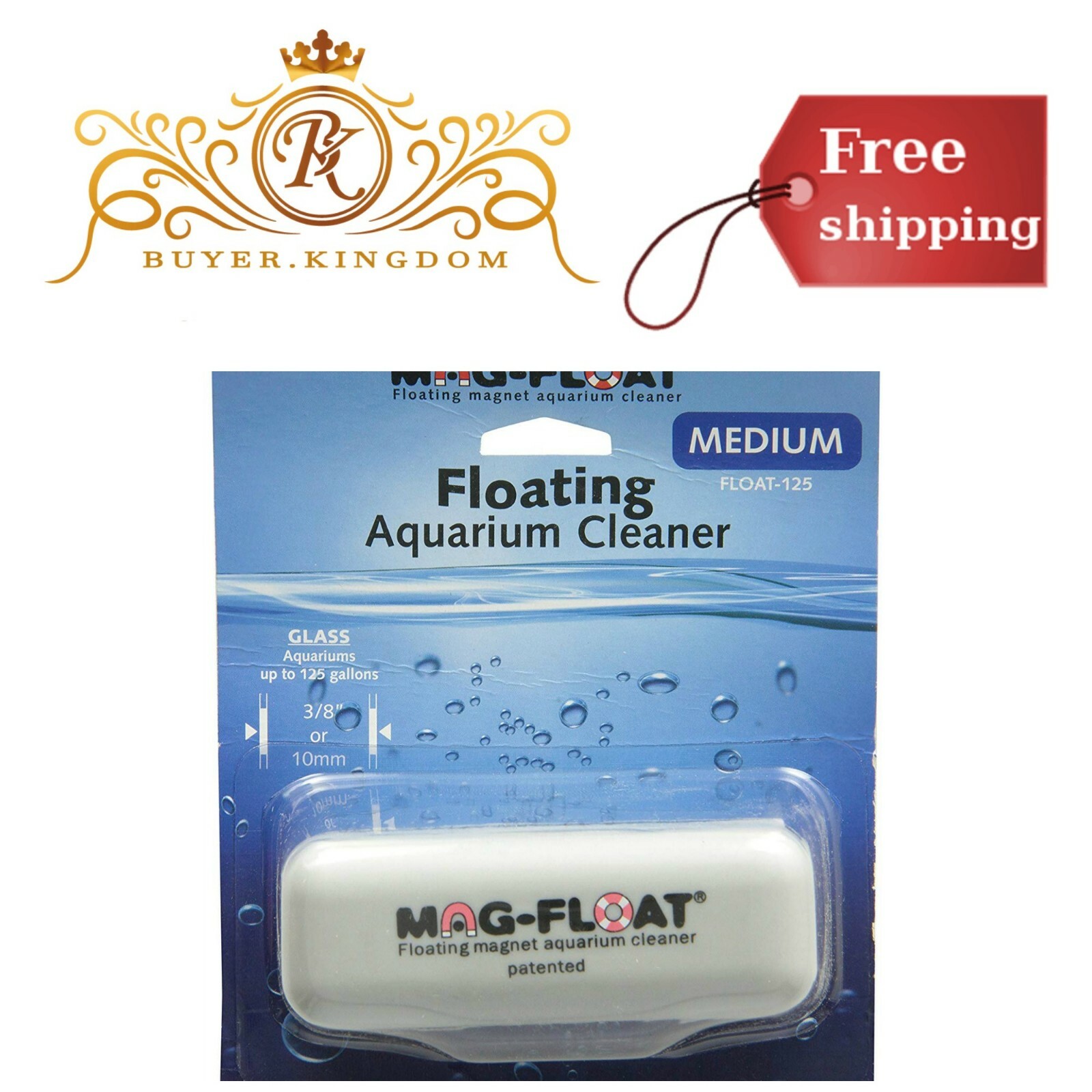 Floating Aquarium Cleaner Glass Fish Tank Cleaner Grey Medium 3 7/8