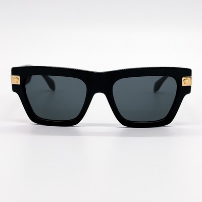 Pre-owned Versace 0ve4464-gb1/87 Black-gold Sunglasses In Gray