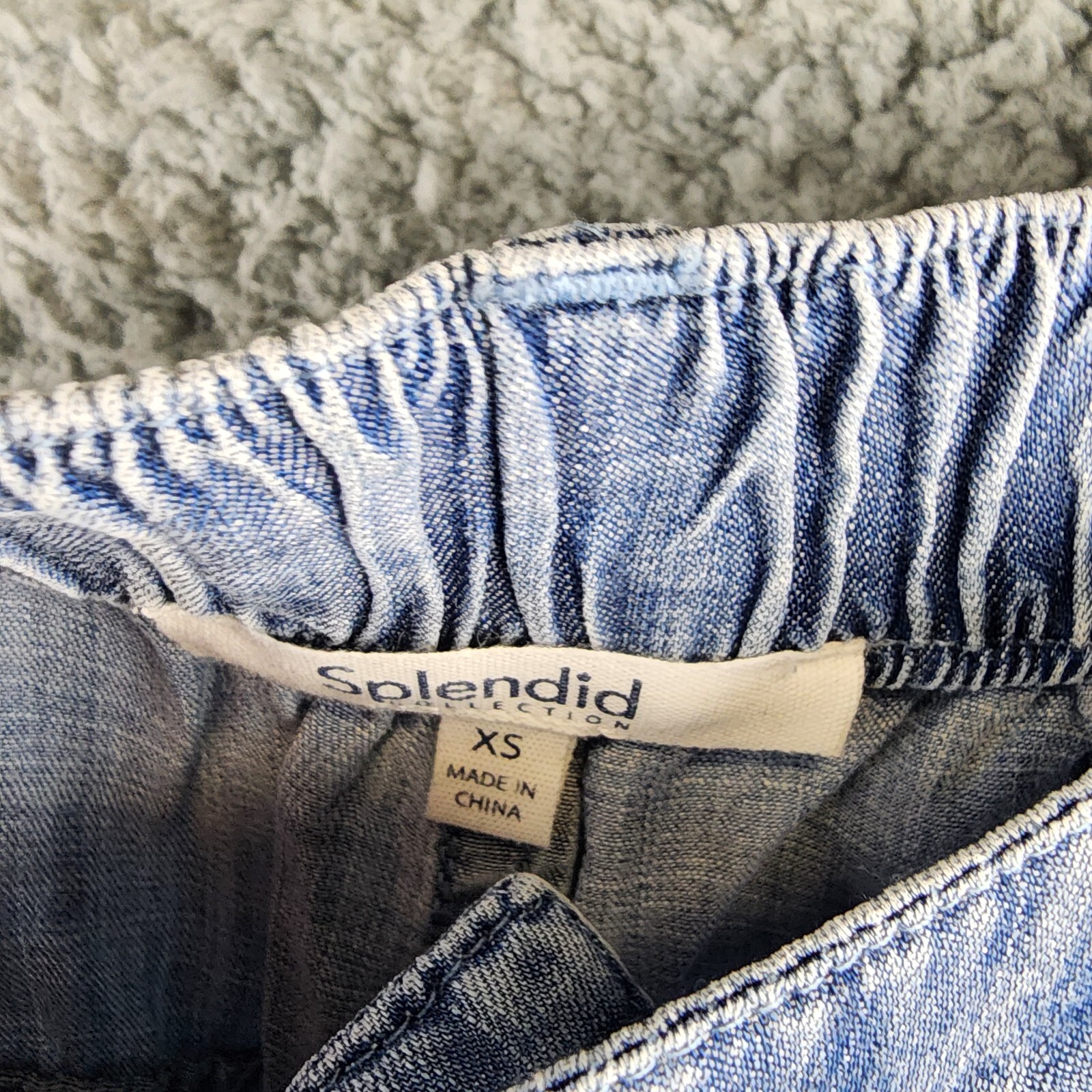 Splendid Aven Chambray Cargo Pants Women's XS Indigo Pockets Button Zip Closure - Picture 10 of 13