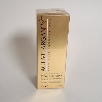 SEALED 1 oz Active Argan 02.3 Overnight Stem Cell Elixir Skin Restore 30 ml