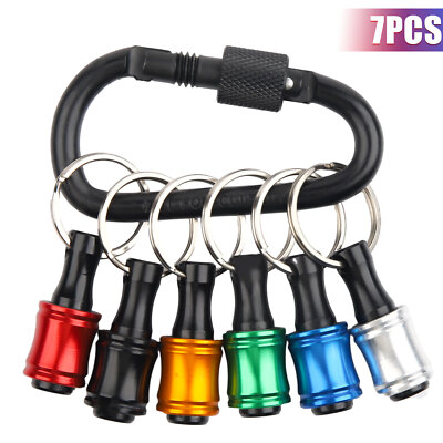 6PCS 1/4'' Hex Shank Quick Release Keychain Screwdriver Drill Bit Holder Bit Set