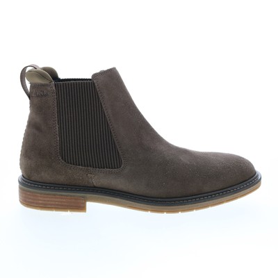 

Clarks Clarkdale Hall 26162257 Мужские серые замшевые широкие ботинки челси без шнуровки 7, Серый, Clarks Clarkdale Hall
