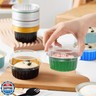 50Pcs Mini Aluminum Foil Cupcake,5oz Baking Cups with Lids,Mini Cake Pans Disposable,Loaf Pans with Lids,Disposable Ramekins,Tin Cups Containers for Cupcake,Pudding,Muffin,Cheesecake (Light Blue)