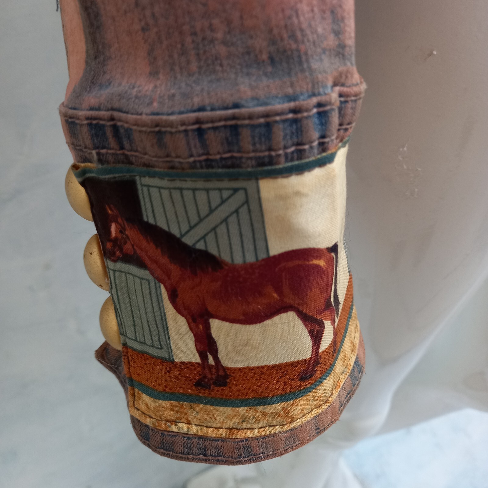 Pre-owned Amira Di Transilvania Denim Casual Woman Jacket Luxury Fashion Brand Italy Spring Autumn Horses Brown