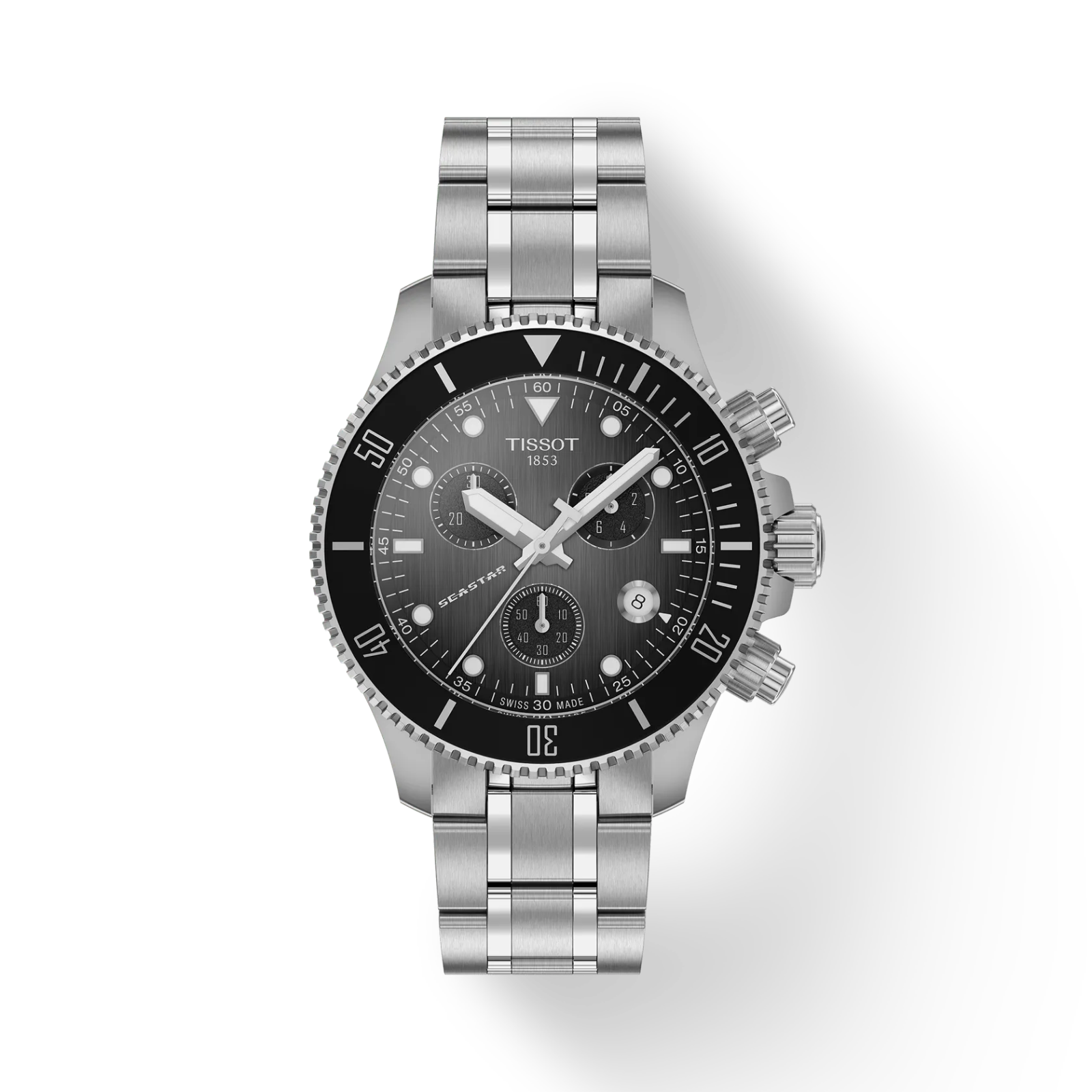 TISSOT SEASTAR QUARTZ ブラック Tissot Tissot Seastar Quartz Black Dial, Steel Bracelet