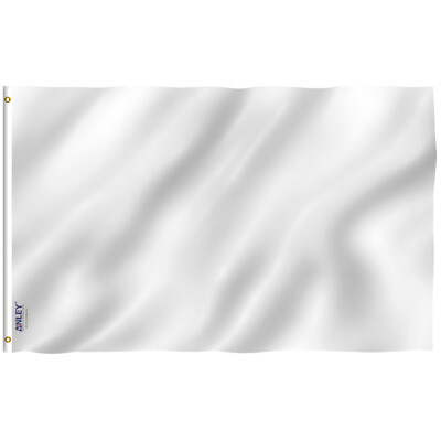 Anley Fly Breeze 3x5 Foot Solid White Flag - Plain White Flags & More Color