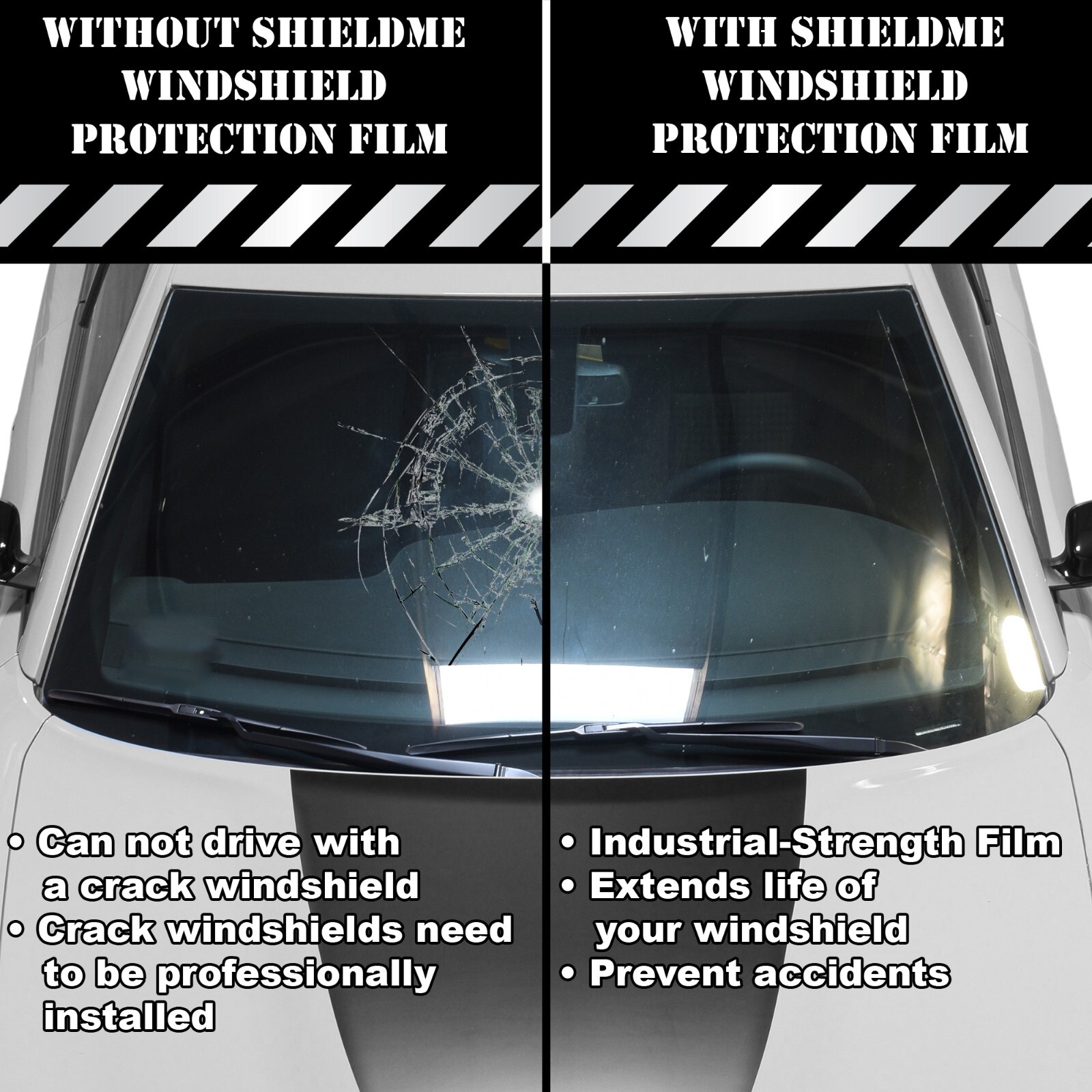 Windshield Protective Shatter and Crack Proof Self Healing Film Automotive Car