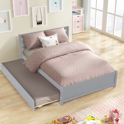 With Headboard And Twin Trundle For Grey Color