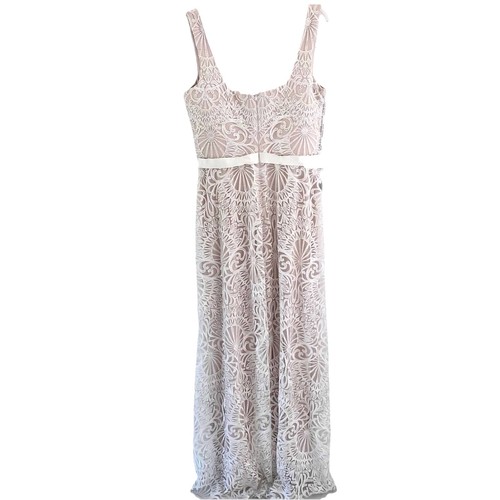 NEW Tadashi Shoji Bridal Women Embroidered Square Neck A-line Maxi Dress Gown 14