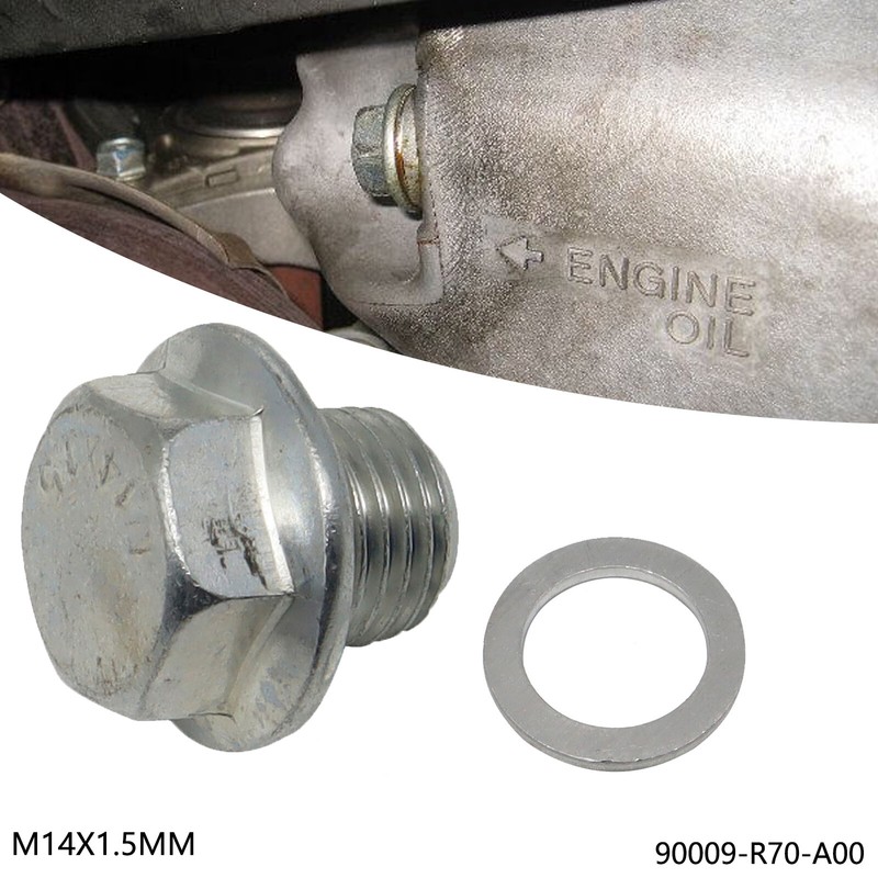 Pan Drain Bolt Plug With Washer 90009-r70-a00 94109-14000 For Honda Acura