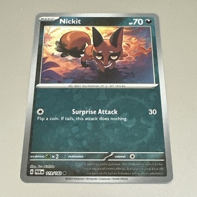 Pokemon Nickit SV04: Paradox Rift Reverse Holofoil 119/182 LP - Buy 3 Get 2 Free