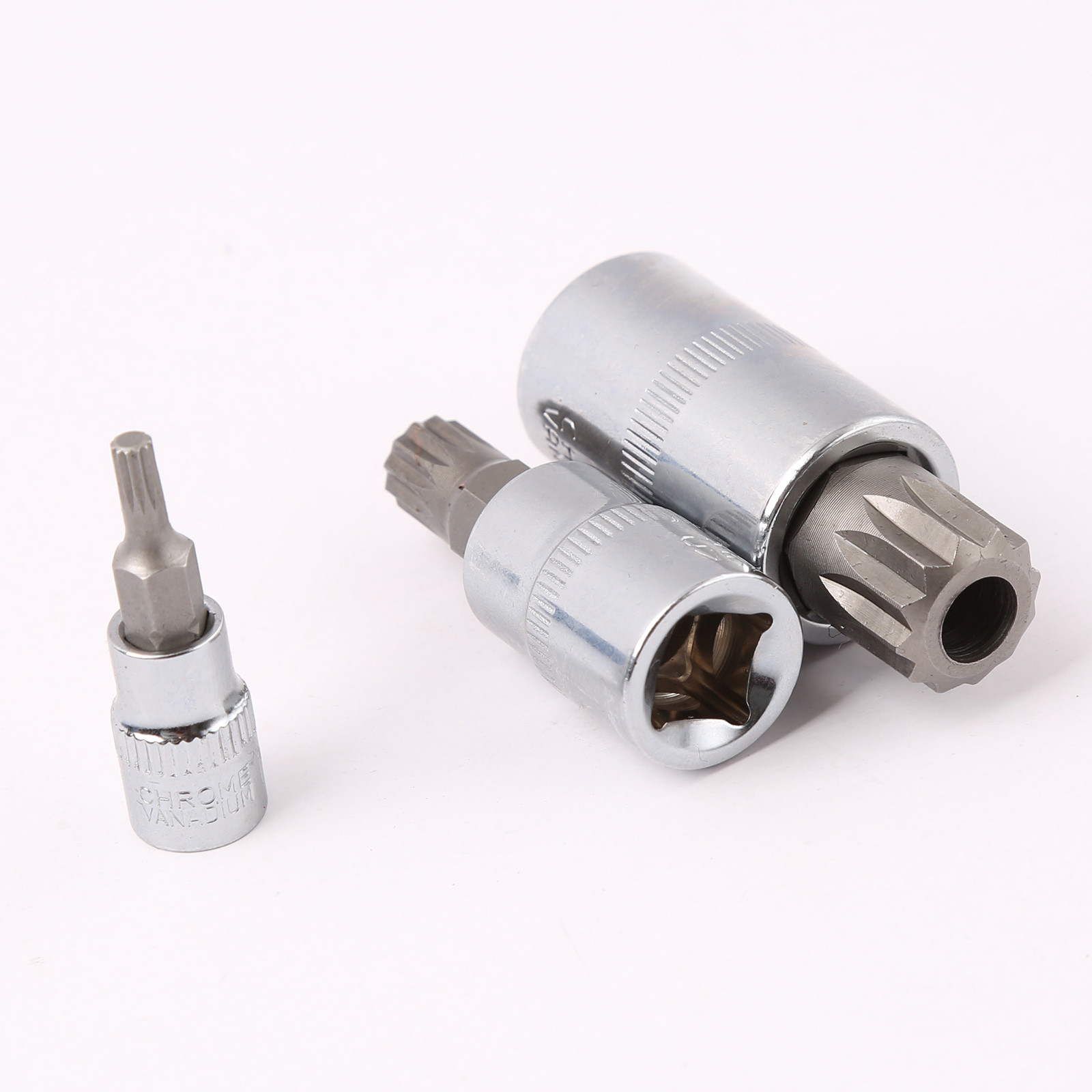 T55 10pc XZN 12 Point MM Triple Square Spline Bit Socket Set Tamper