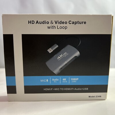 HD Portable Audio & Video Capture Card With Loop Support Live Broadcast