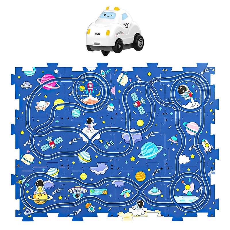 DIY Car Track Puzzle Play Set Preschool Educational Montessori Toy for Kid Gifts