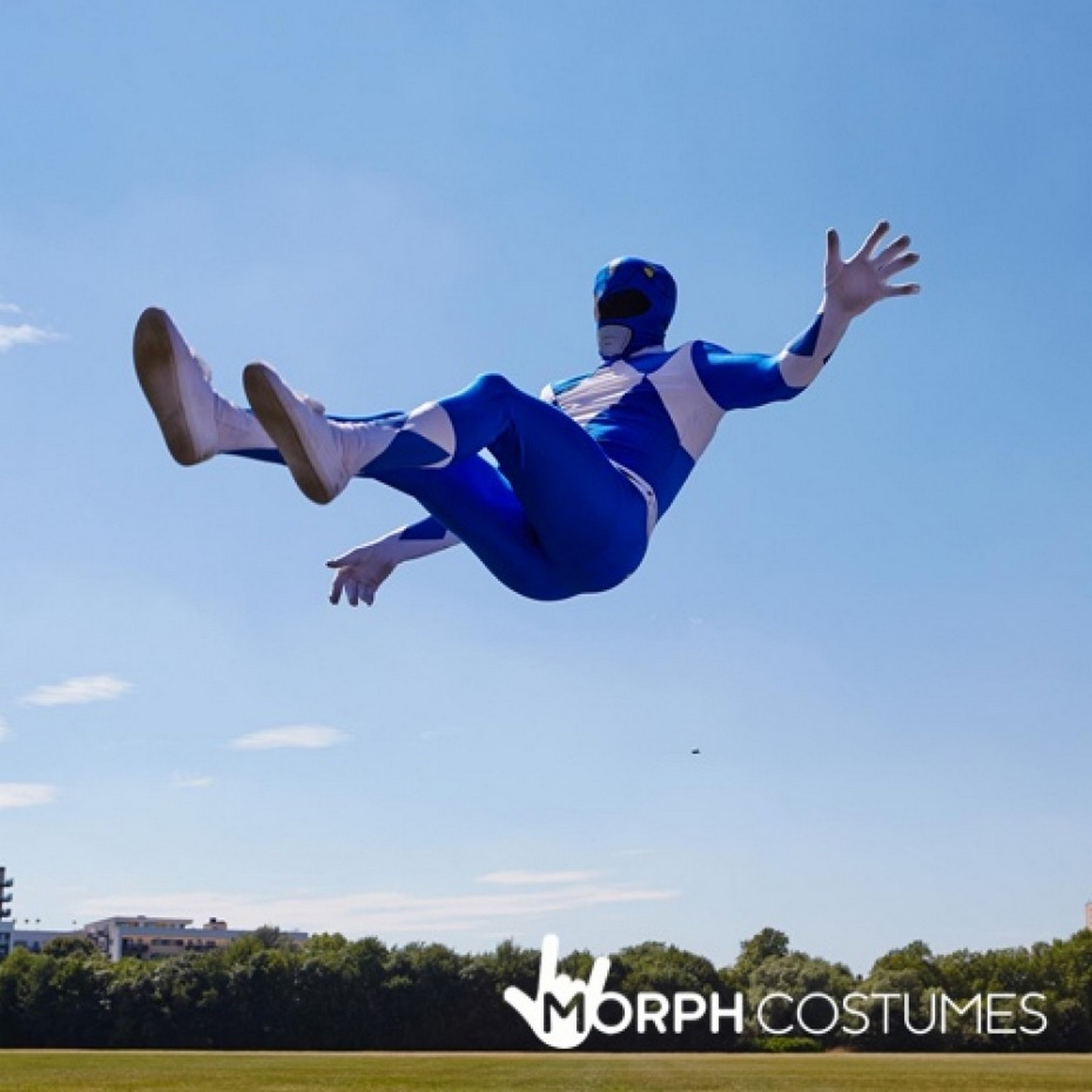 Adult Blue Power Ranger Morphsuit Men`s Superhero Costume Skin Suit Zentai M-XXL