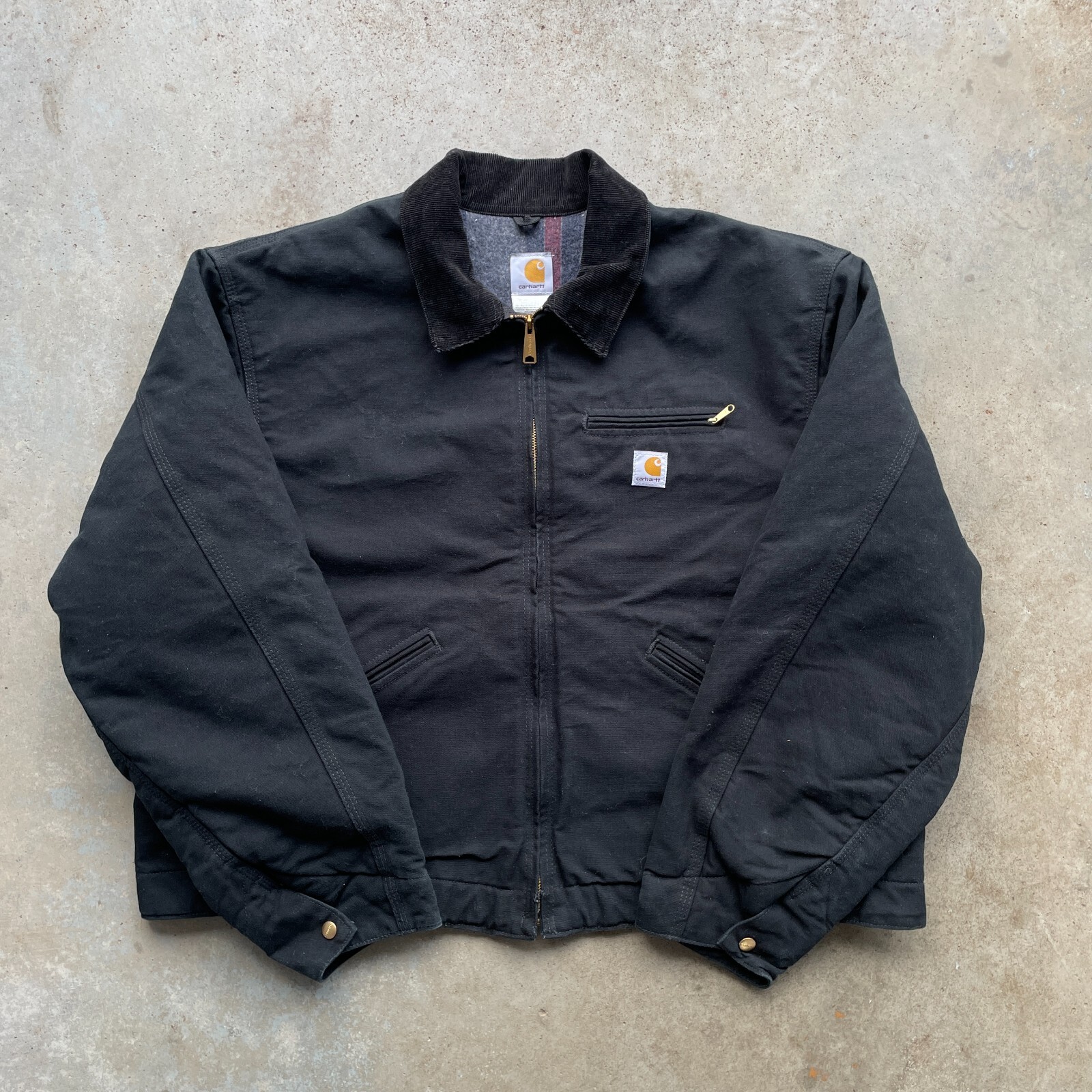 ジャケット・アウター Carhartt Detroit Jacket J01 Black USA Vintage Carhartt J01 BLK Blanket Lined Detroit Jacket Made