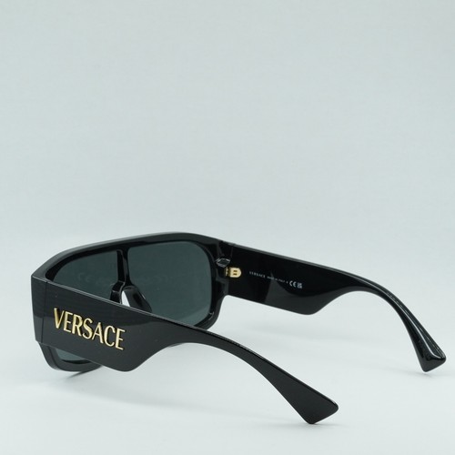 Pre-owned Versace Ve4439 Gb1/87 Black/dark Grey 133-1-145 Sunglasses In Gray