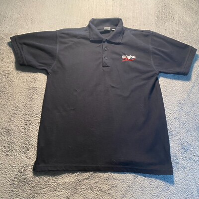 Ultimate Everyday Apparel Polo Shirt Mens Large Black Short Sleeve Ningbo London