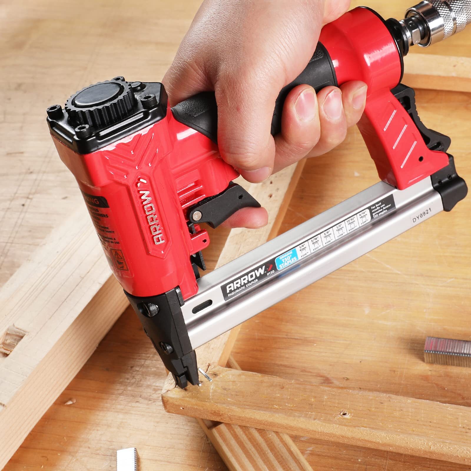 Arrow Pneumatic Staple Gun Oil-Free Upholstery Stapler T50 1/4" 3/8 1/2" Staples