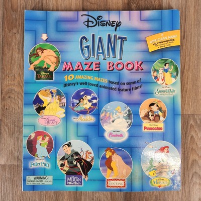 Disney Giant Maze Book Vintage 2000 Wipe-Clean Dry Erase Jumbo