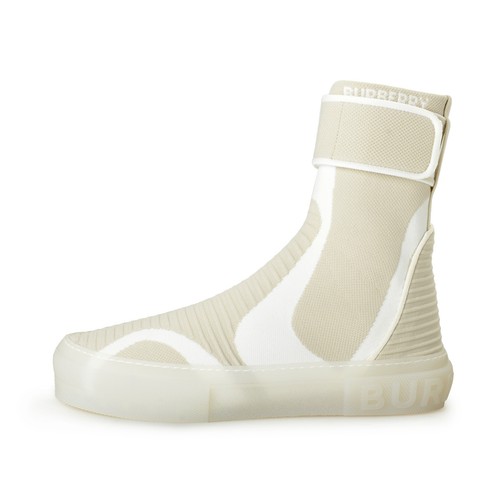 Pre-owned Burberry Men's "sub" High Top Knit Vanilla Beige Sneakers Shoes Boots Us 7 It 40