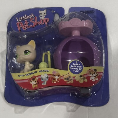 Littlest Pet Shop Cat Portable Pets Carry Case Scratching Post Bobbin Head NEW