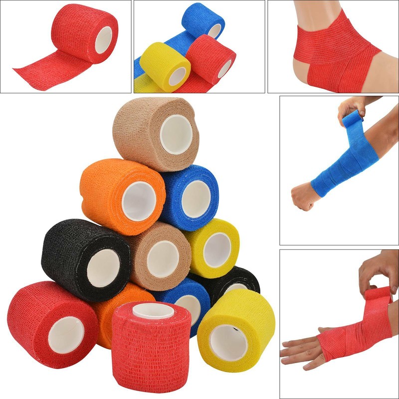 12 Rollen Selbstklebend Verband Fixierbinde Haftbandage 5cm x 4.5m DE