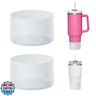 WUQID 2 Pack Bling Silicone Boot Compatible with Stanley Quencher Adventure 40oz and Stanley IceFlow 20oz 30oz, Reduces Dents Protective Water Bottle Bottom Cover Sleeve Compatible with Stanley Tumbler