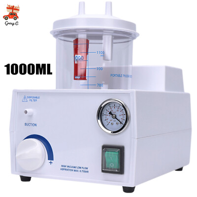 1000mL Portable Phlegm Suction Unit Emergency Medical Vacuum Aspirator Machine 2
