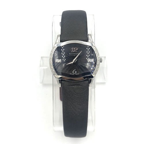 Pre-owned Wittnauer Montserrat Diamond Satin Stainless Steel Ladies Quartz Watch 10r19