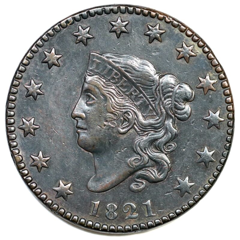 1821 N-2 R-1 Matron Or Coronet Head Large Cent Coin 1c