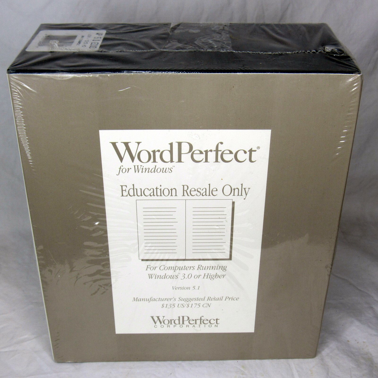 Vintage WordPerfect 5.1 For DOS Version For Computers 3.0 Or Higher Sealed 1991