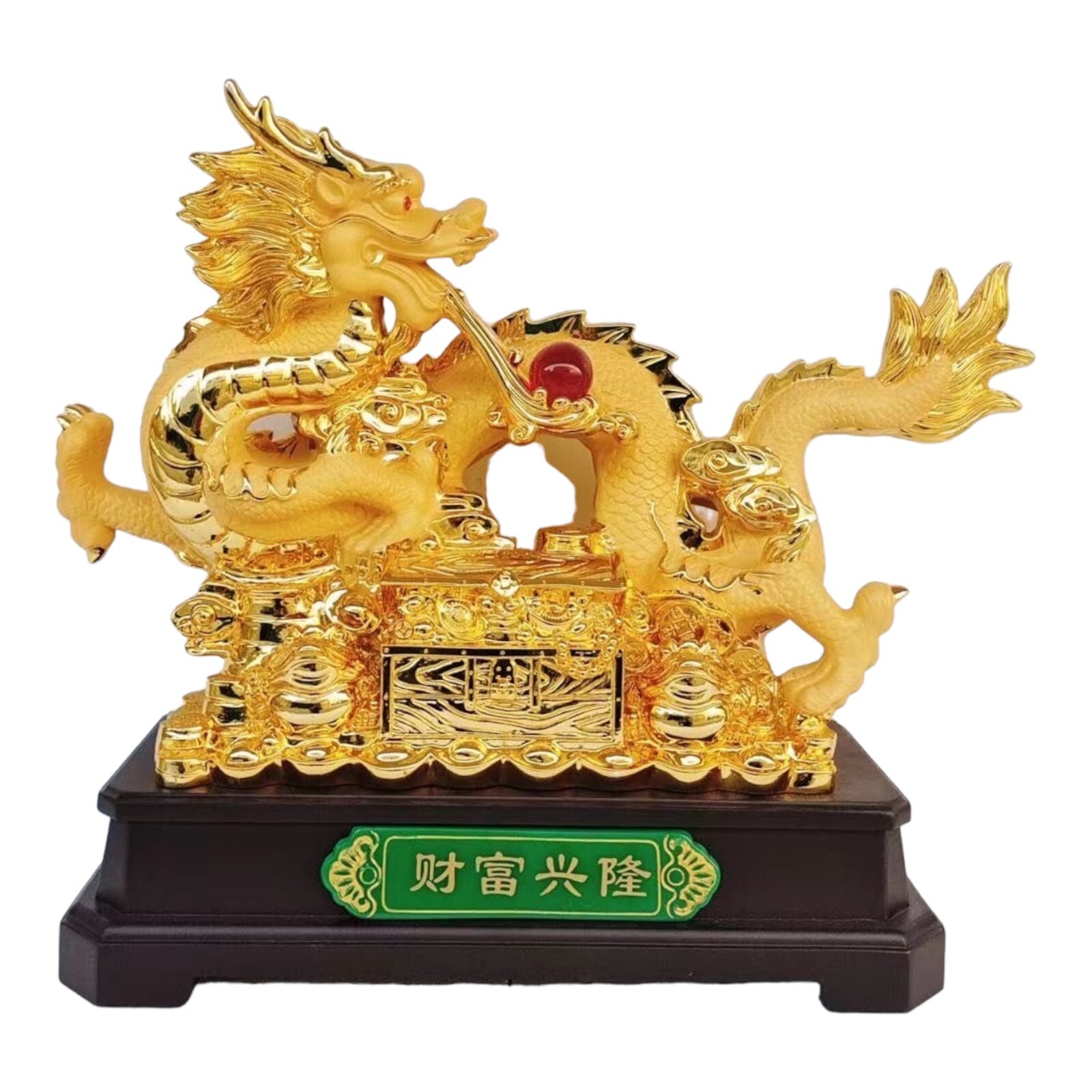 22 Inch Big Golden Chinese Dragon Statue for Year of the