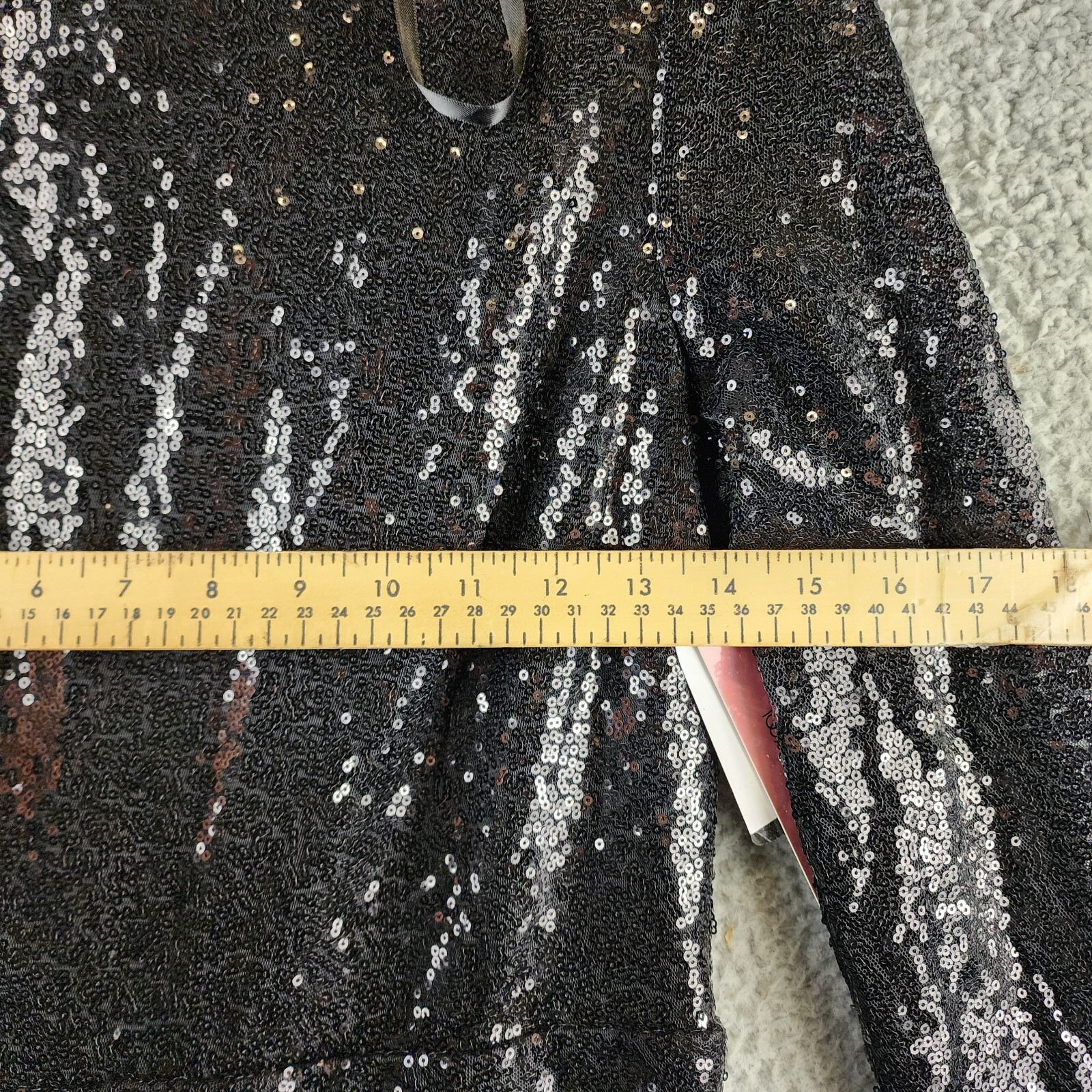 AQUA One Sleeve Sequin Gown Women's 2 Black Rosette Detail Back Zip Closure L/S - Picture 6 of 16