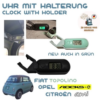 Uhr mit Halterung für Fiat Topolino, Opel Rocks, Citroen Ami