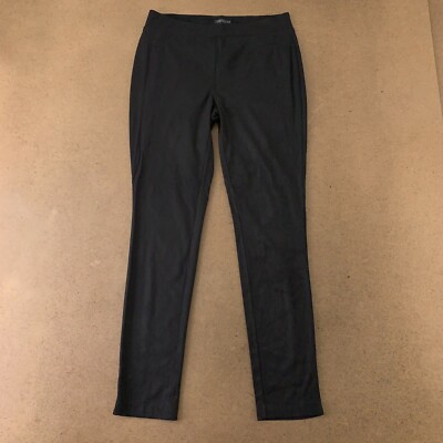 Venus Women's Size Medium Black Mid Rise Pull-On Faux-Suede Skinny Pants New