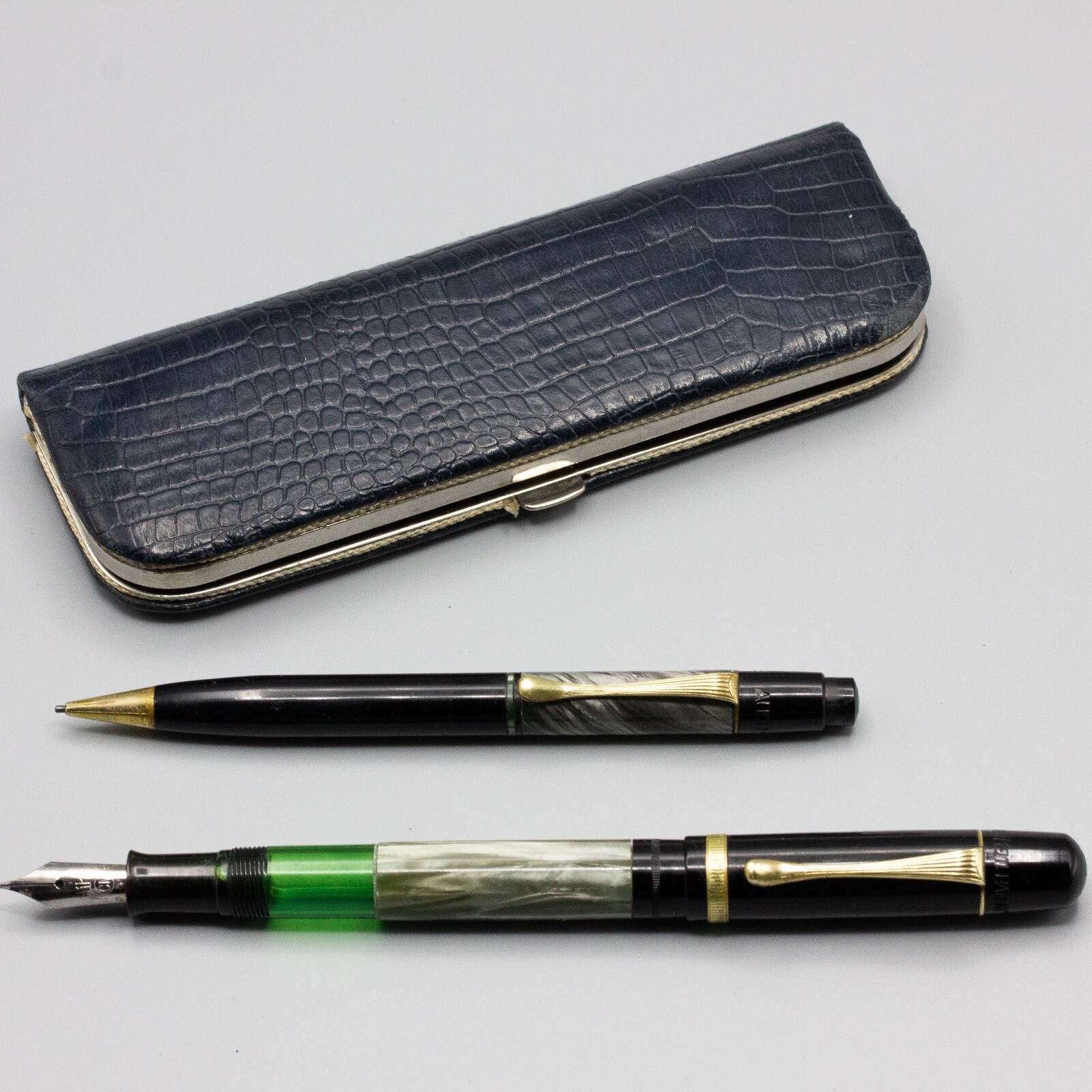 Early 1940's Pelikan 100N CN Fountain Pen & Pencil Grey Early 1940's Pelikan 100N CN Fountain Pen & Pencil Grey