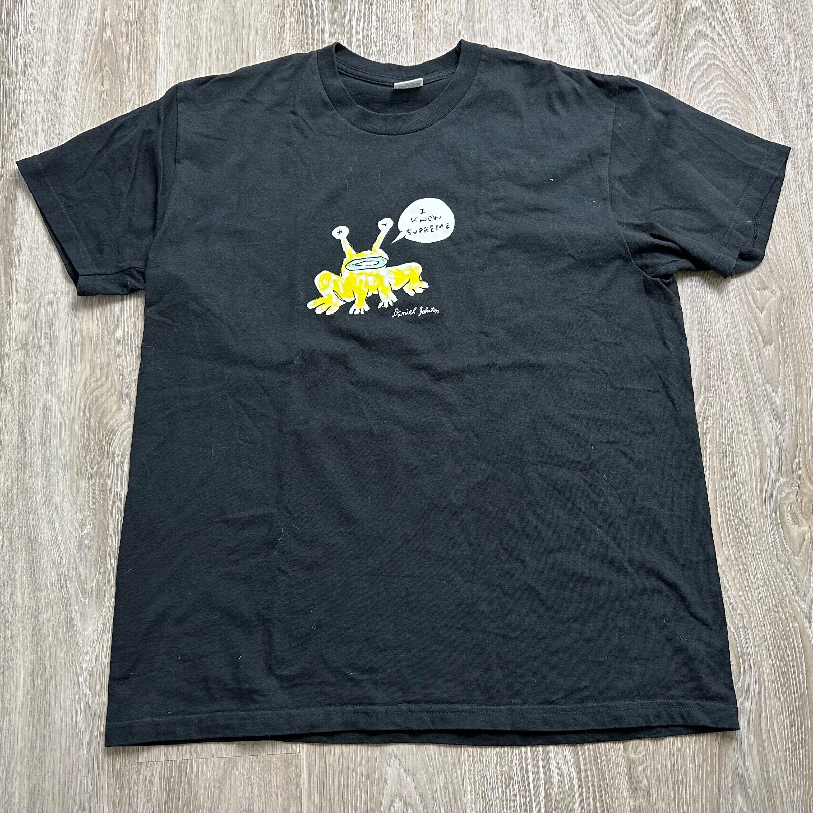 Футболка Supreme SS20 Daniel Johnston Frog, черная, зеленая, белая, мужская, большая L