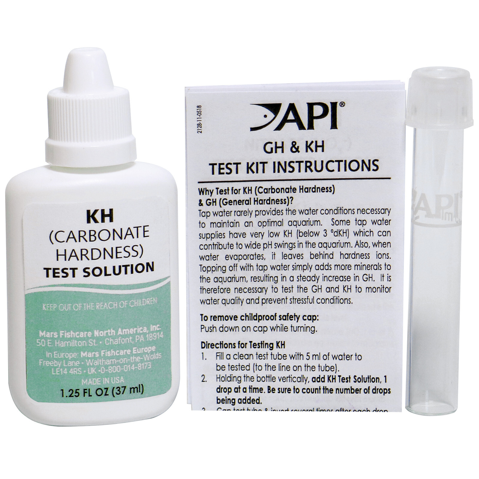 API KH Test Kit Carbonate Hardness Test for Marine and Freshwater Aqua