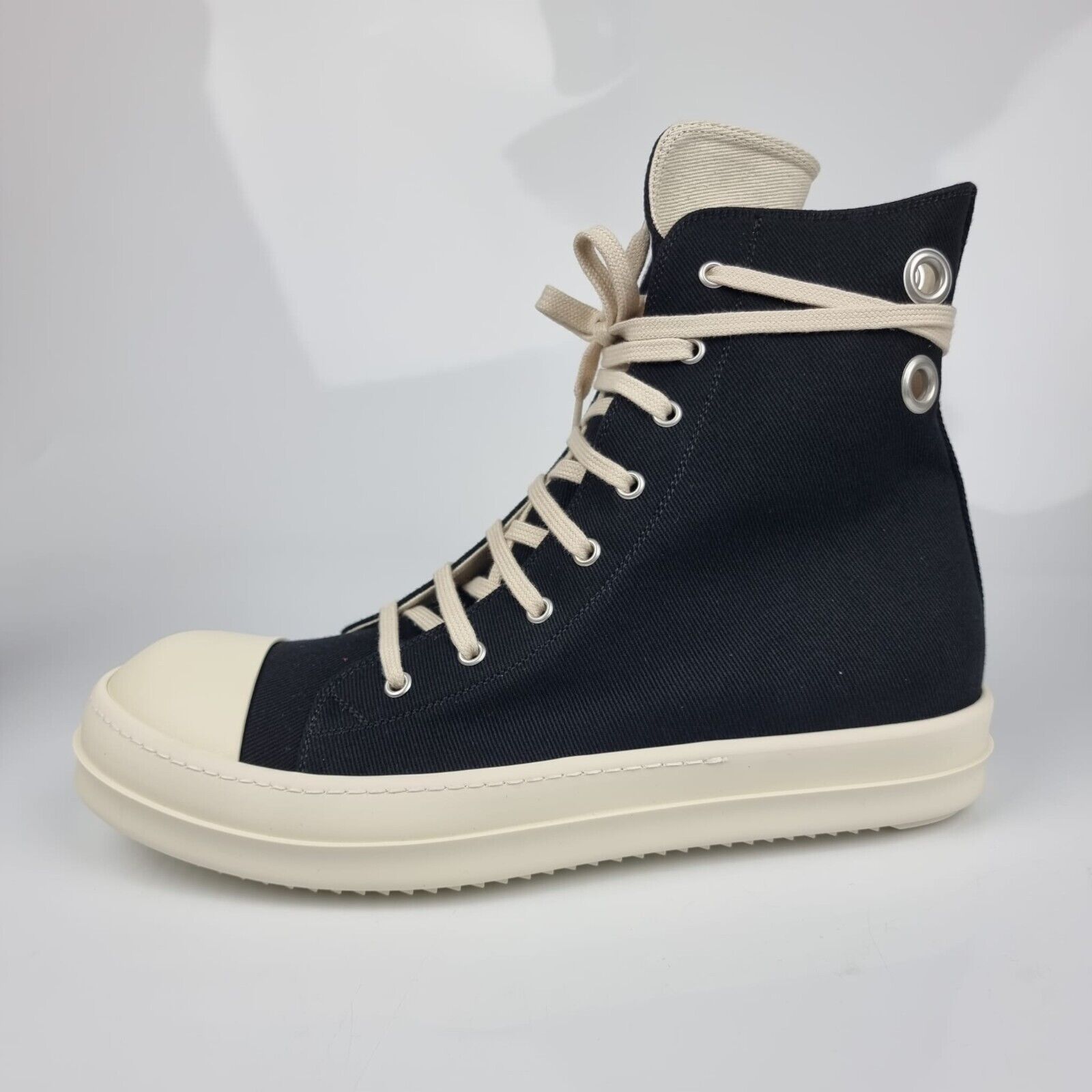 Pre-owned Rick Owens Drkshdw Ramones High Top Black Canvas Pre-owned Rick Owens Drkshdw Ramones High Top Black Canvas