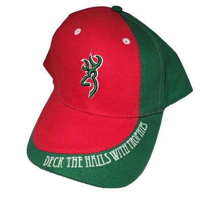 Browning Christmas Hat Deck The Halls With Trophies Deer Hunting Cap New Holiday