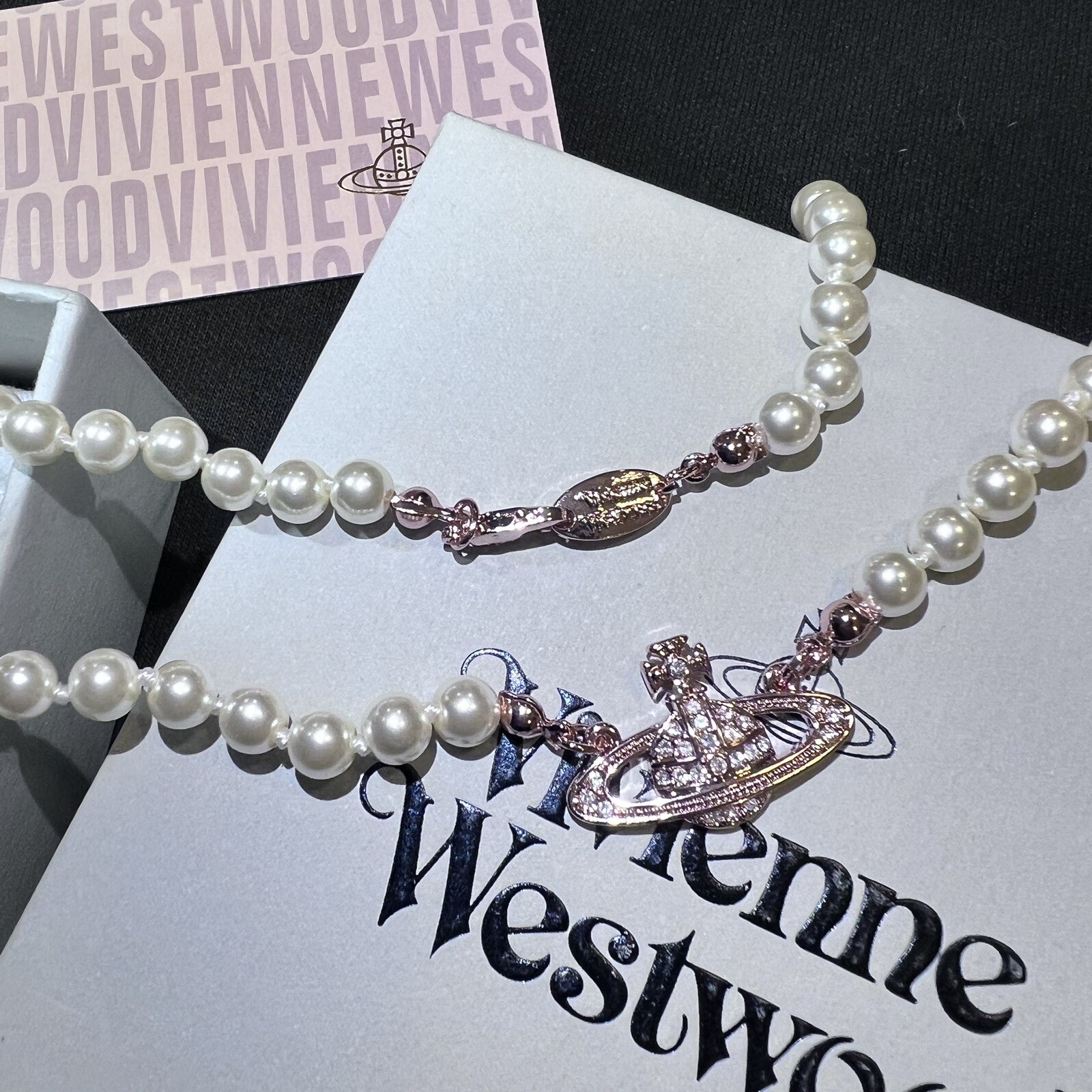 Vivienne Westwood Mini Bas Relief Pearl Choker Necklace New